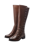 Moda in Pelle Irenne Leather Button Detail Long Boots