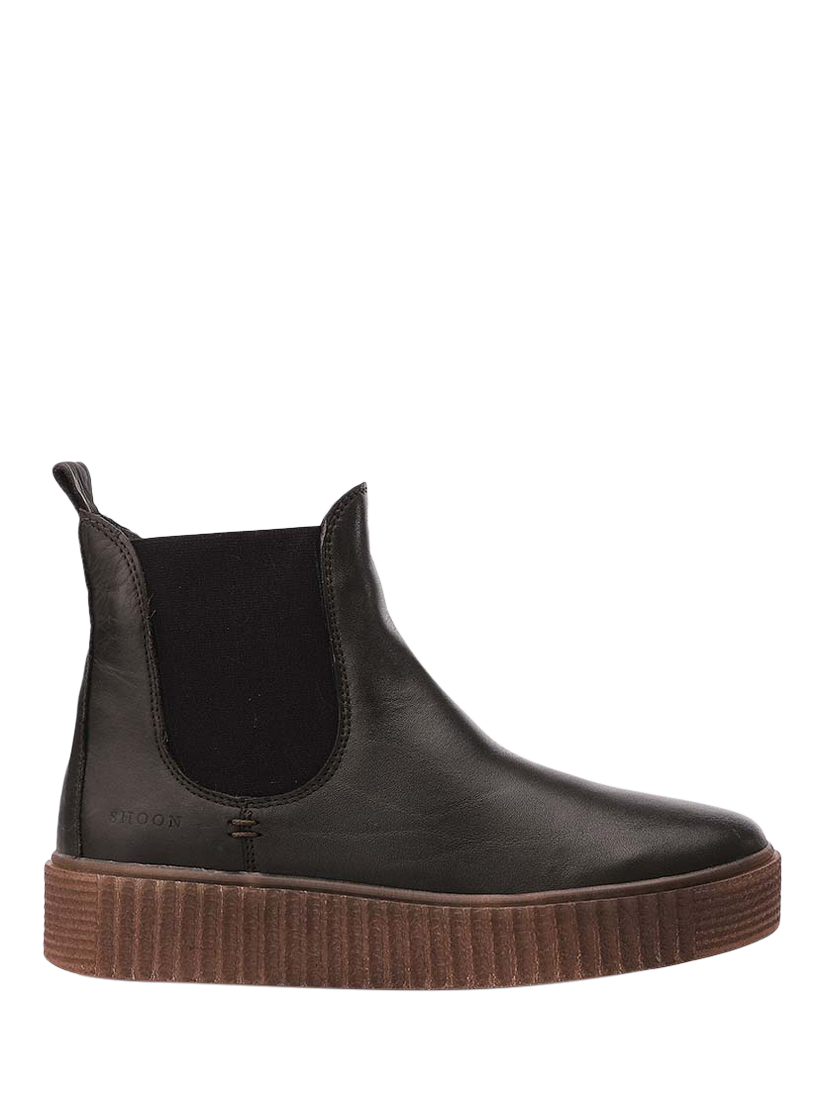 Product image 1 of 4, which shows Moda in Pelle Illom Leather Chunky Chelsea Boots, Olive, 3