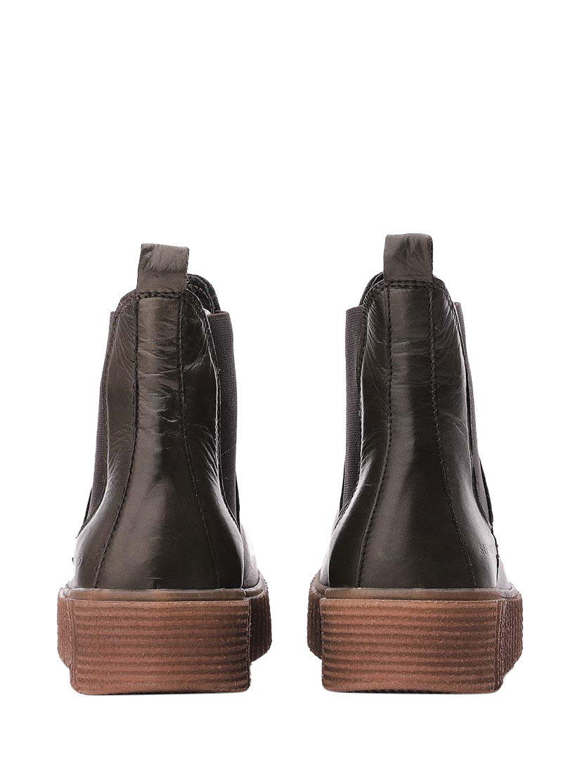 Product image 3 of 4, which shows Moda in Pelle Illom Leather Chunky Chelsea Boots, Olive, 3