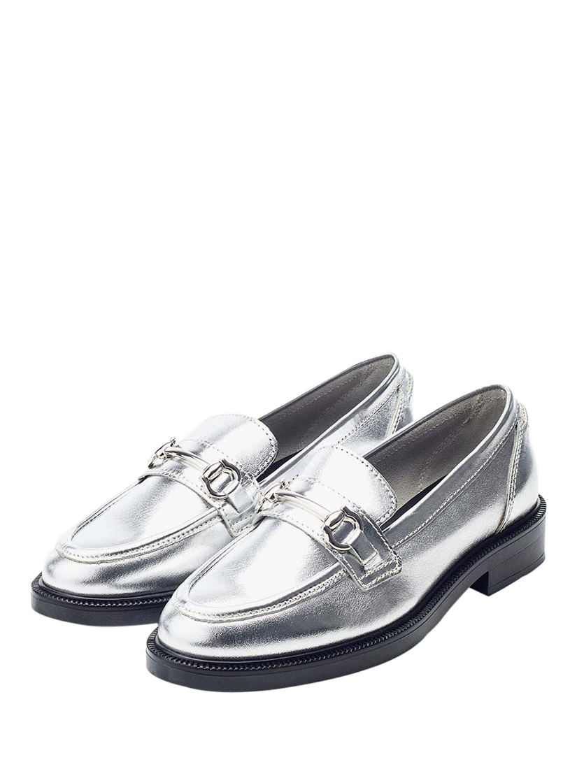 Silver loafers ladies sales