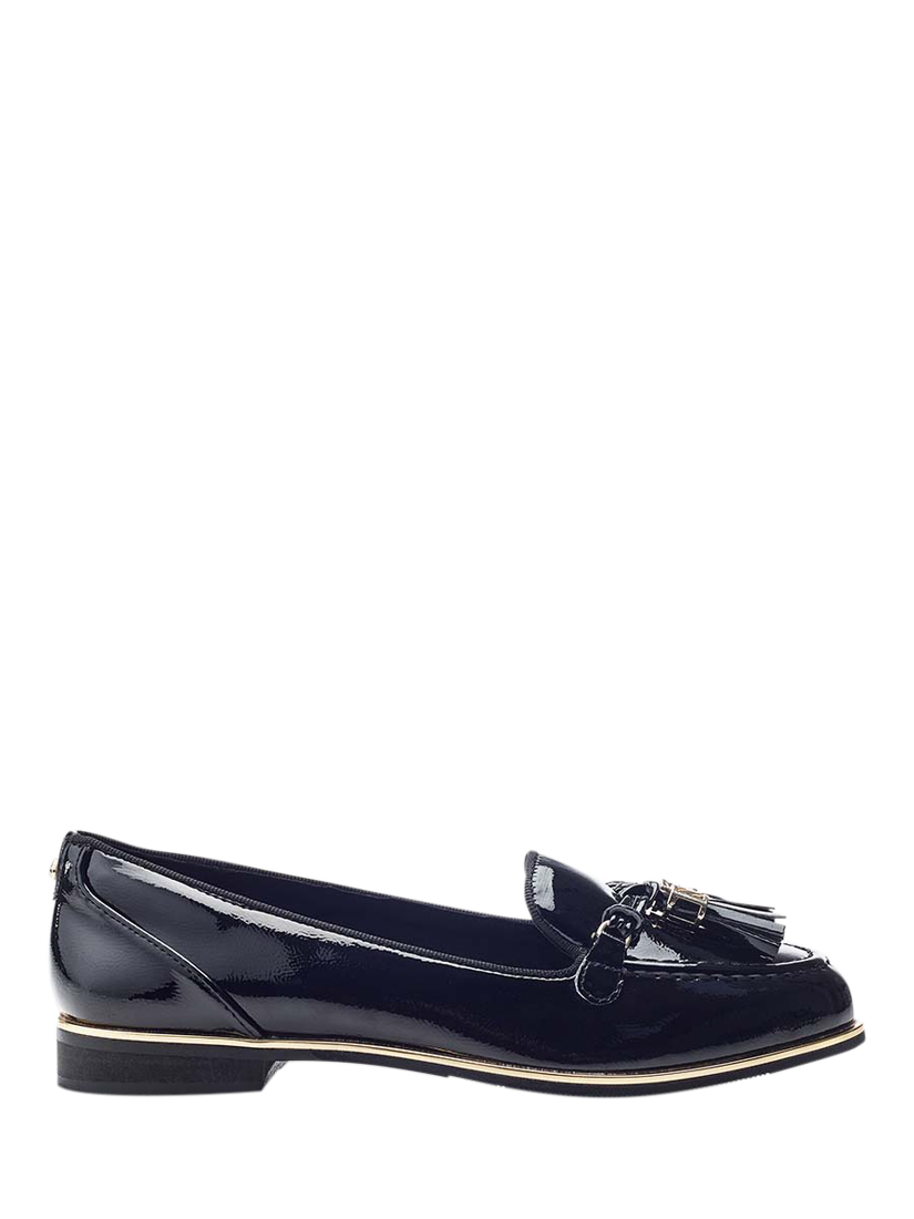 Product image 1 of 4, which shows Moda in Pelle Evvaa Patent Almond Toe Loafers, Black, 3
