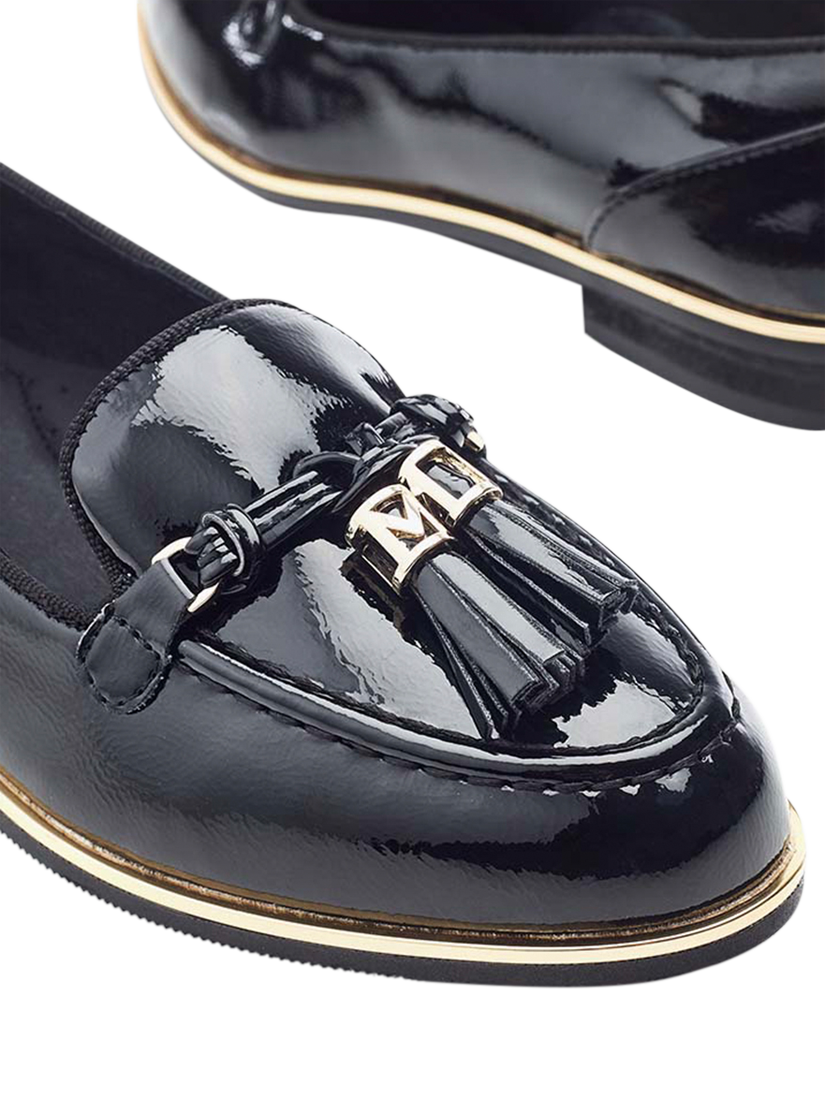 Product image 4 of 4, which shows Moda in Pelle Evvaa Patent Almond Toe Loafers, Black, 3