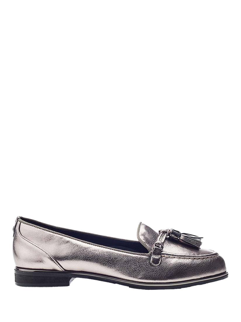 Moda in Pelle Evvaa Patent Almond Toe Loafers, Pewter