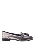 Moda in Pelle Evvaa Patent Almond Toe Loafers, Pewter