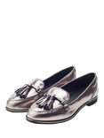 Moda in Pelle Evvaa Patent Almond Toe Loafers, Pewter