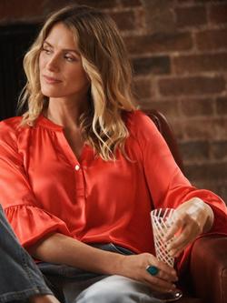 NRBY Ophelia Silk Satin Blouse - view 2, Hibiscus