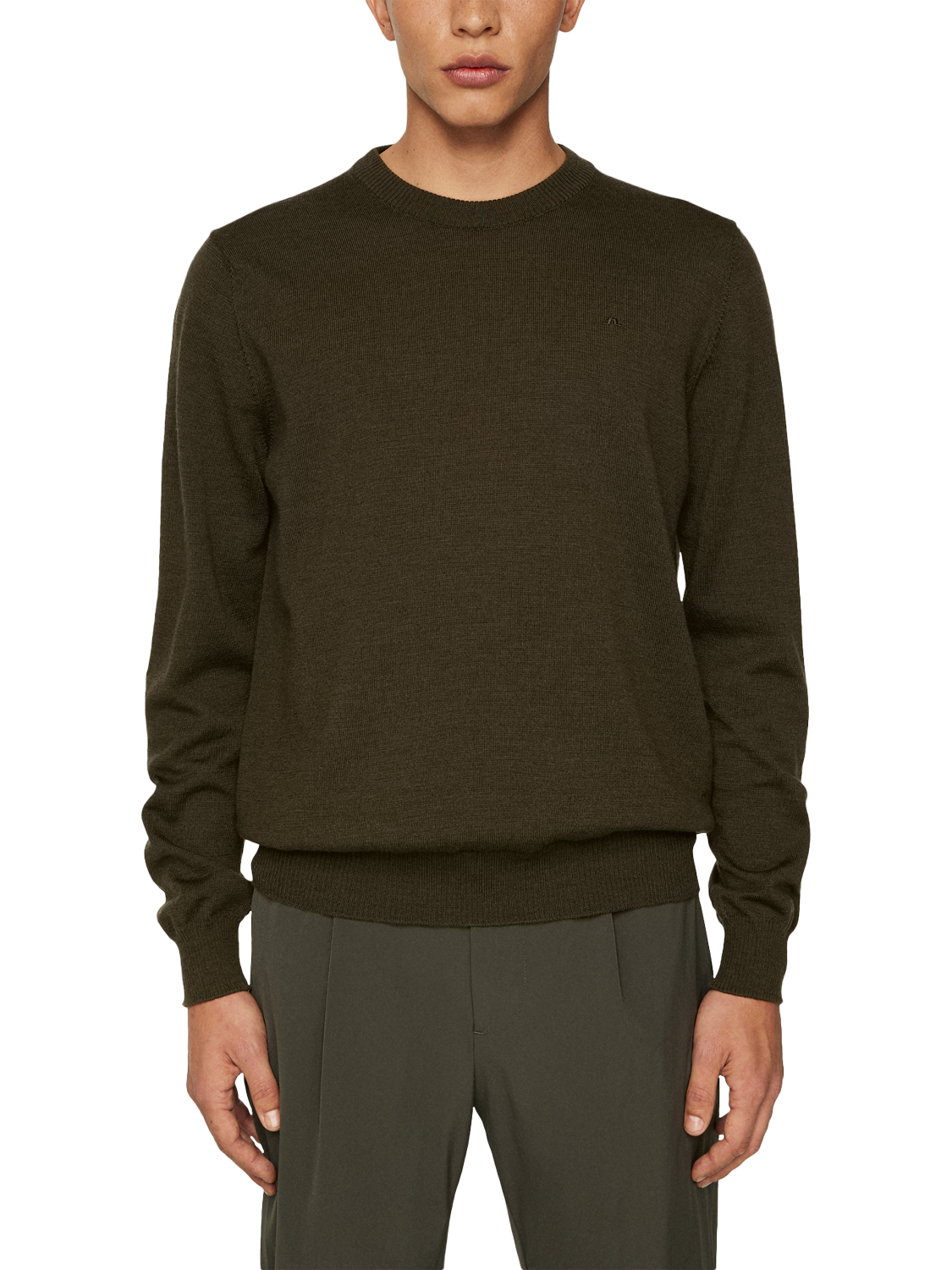 J.Lindeberg Keane Crew Neck Wool Sweater, Forest Green