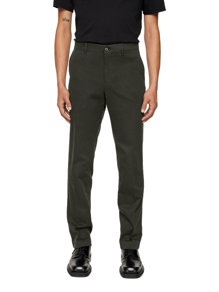 J.Lindeberg Lois Cotton Blend Twill Flannel Trousers, Forest Green, Forest Green