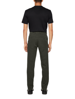 J.Lindeberg Lois Cotton Blend Twill Flannel Trousers, Forest Green - view 2, Forest Green