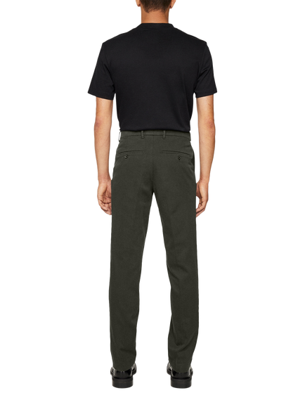 J.Lindeberg Lois Cotton Blend Twill Flannel Trousers, Forest Green - view 2, Forest Green