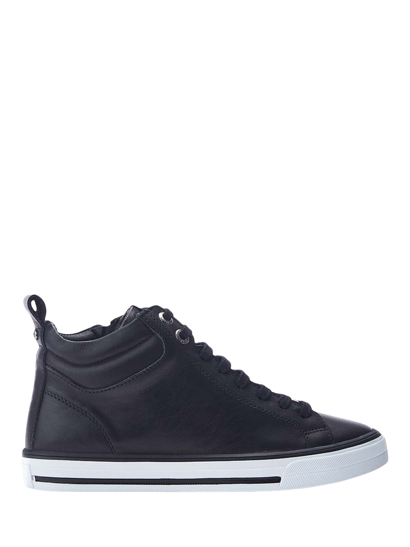 Moda in Pelle Aleize Leather Hi-Top Trainers, Black