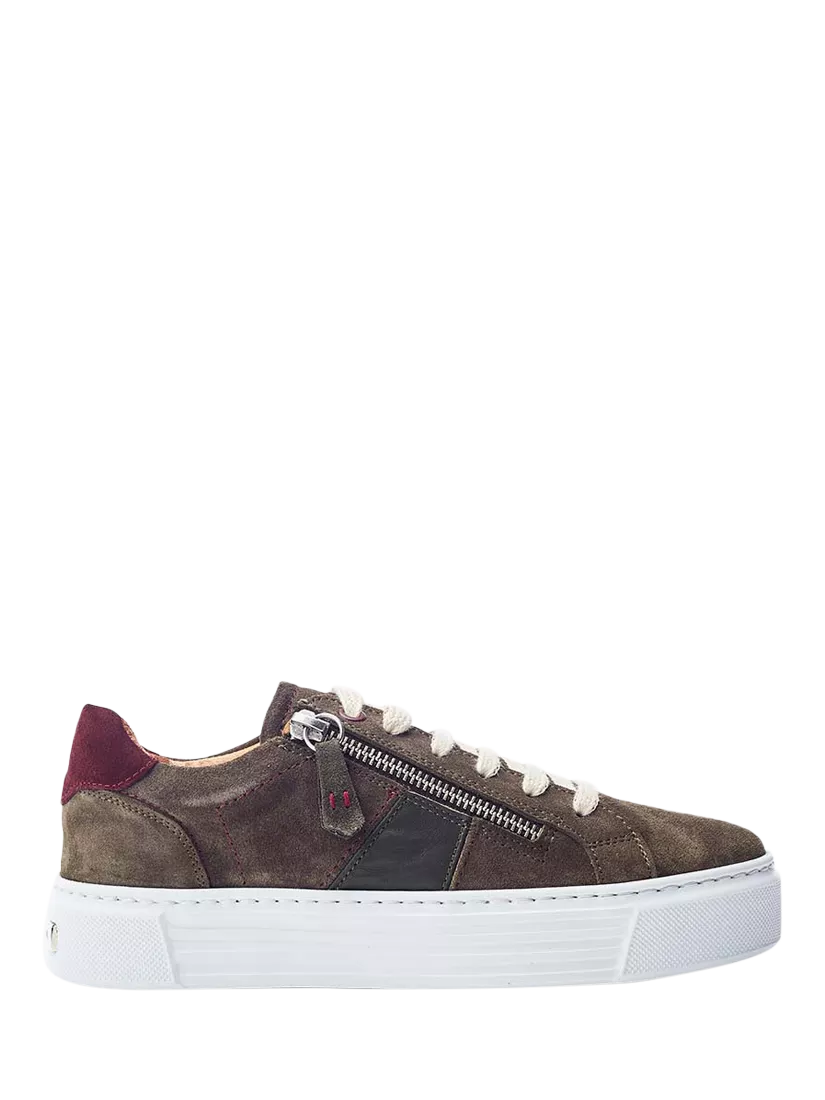 Moda in Pelle Ely Leather Zip Detail Trainers