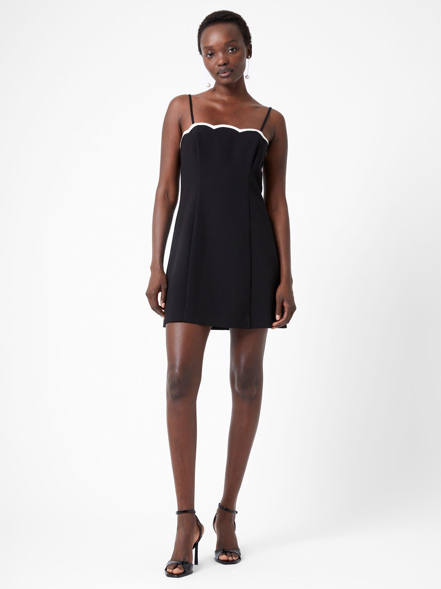 French Connection Azra Contrast Mini Dress, Black