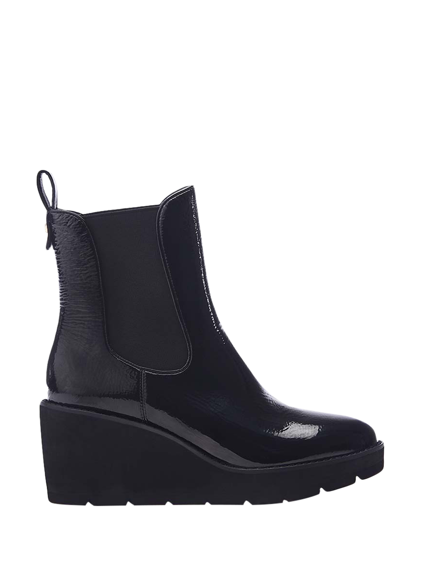 Moda in Pelle Allby Patent Chelsea Boots Black