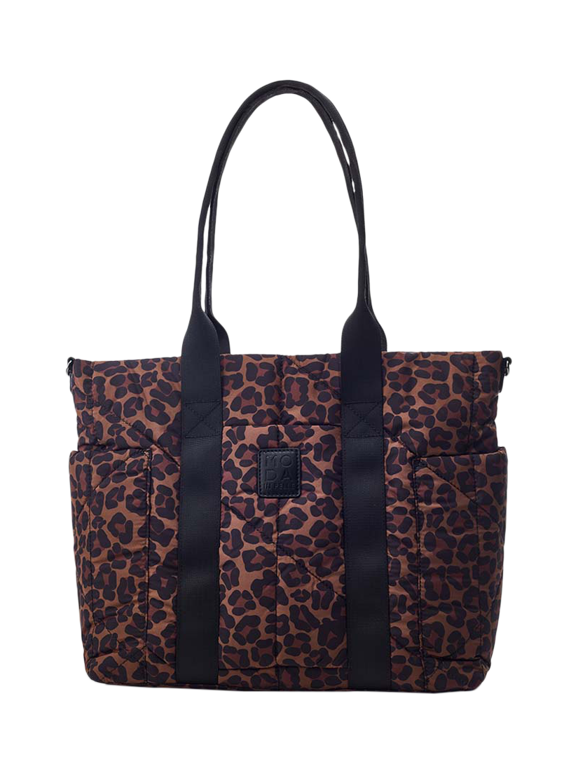 Moda in Pelle Alexia Nylon Shoulder Bag, Brown/Multi