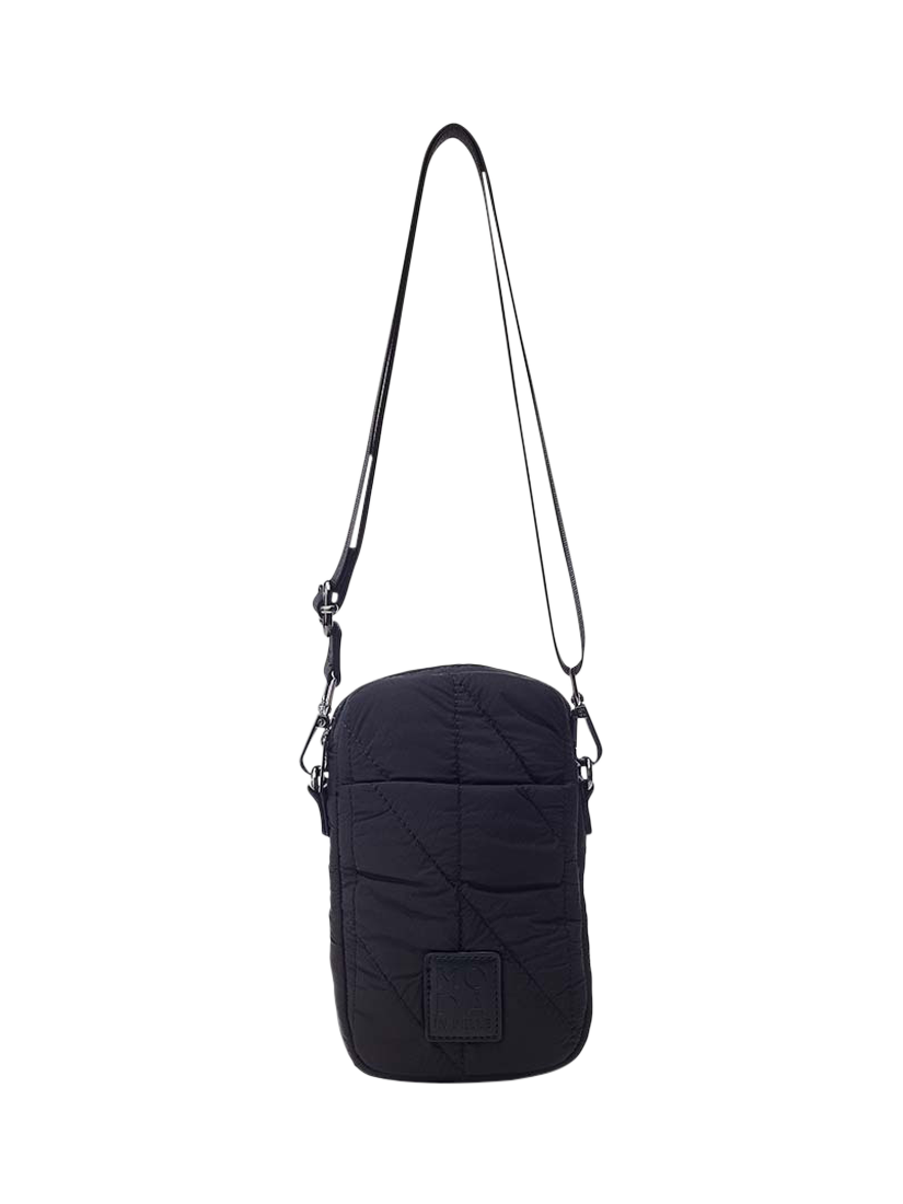Product image 1 of 4, which shows Moda in Pelle Ashtyn Nylon Cross Body Bag, Black