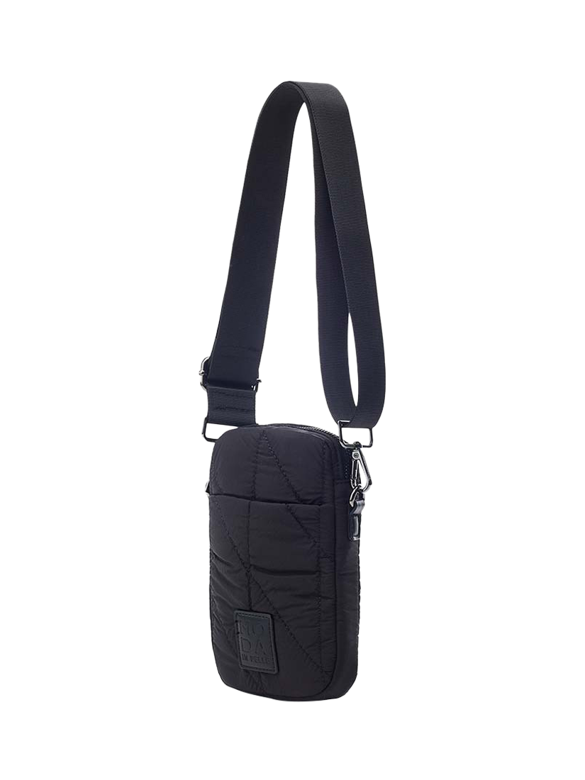 Product image 2 of 4, which shows Moda in Pelle Ashtyn Nylon Cross Body Bag, Black