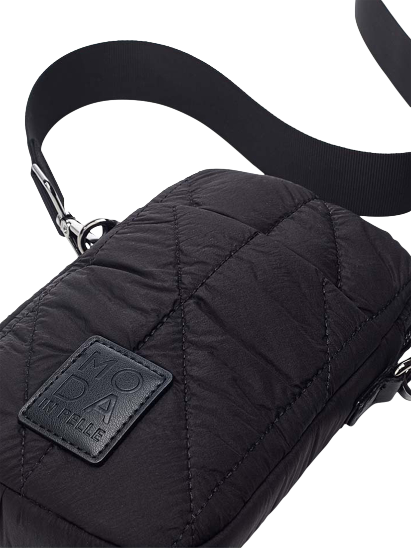 Product image 3 of 4, which shows Moda in Pelle Ashtyn Nylon Cross Body Bag, Black