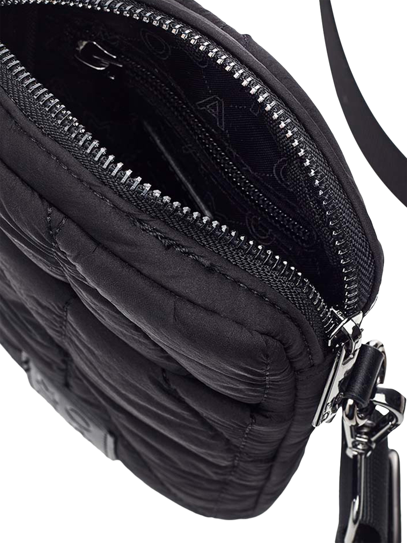 Product image 4 of 4, which shows Moda in Pelle Ashtyn Nylon Cross Body Bag, Black