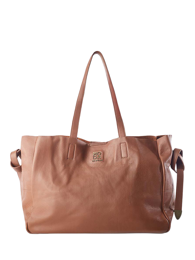 Moda in Pelle Indiana Leather Tote Bag Tan