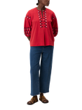 Leon & Harper Cacia Geometric Embroidered Top