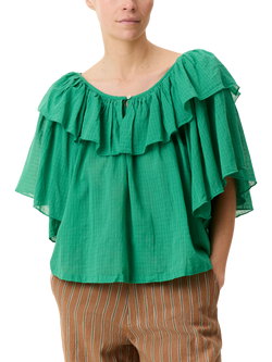 Leon & Harper Casey Ruffle Top, Green, Green