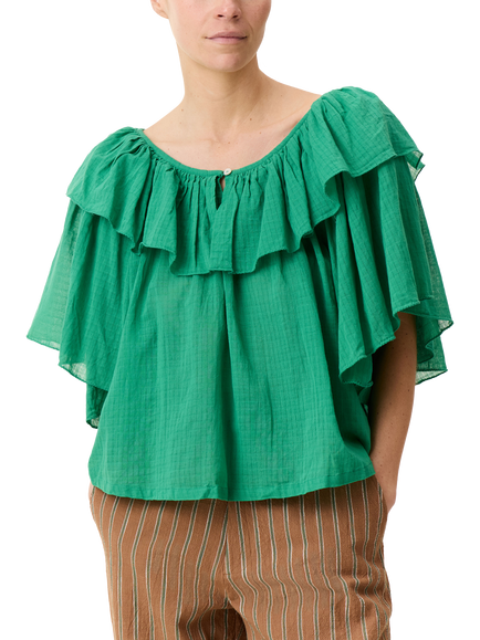 Leon & Harper Casey Ruffle Top, Green, Green