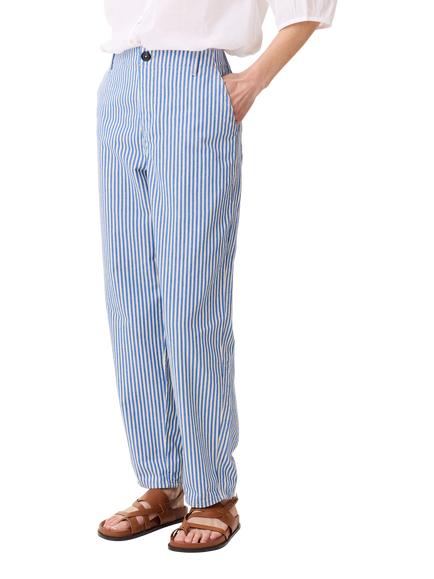 Leon & Harper Armina Stripe Trousers, Blue/White, Blue/White