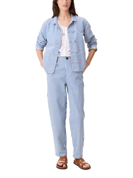 Leon & Harper Armina Stripe Trousers, Blue/White - view 2, Blue/White