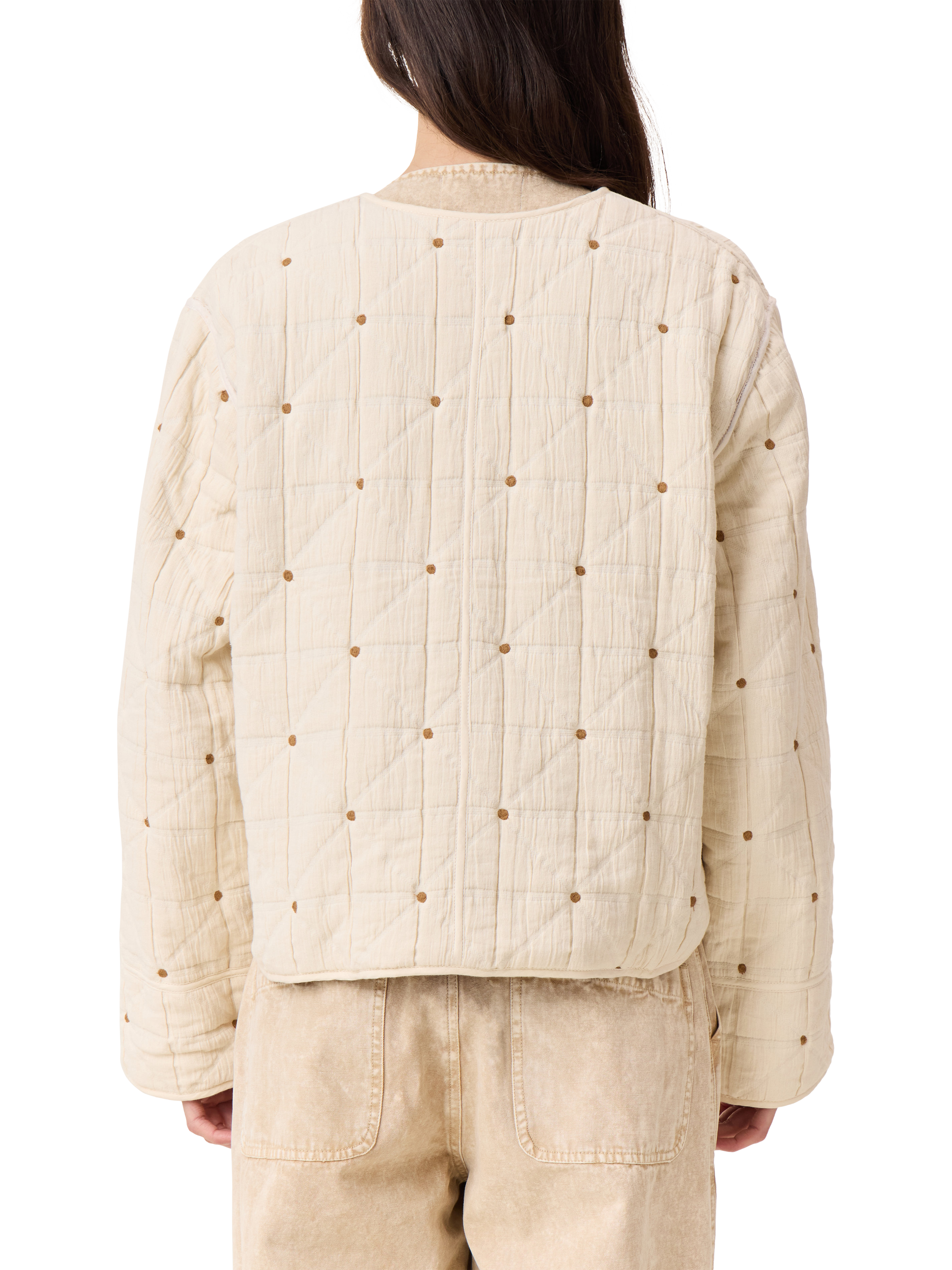 Product image 3 of 7, which shows Leon & Harper Vahala Quilted Jacket, Ecru, M