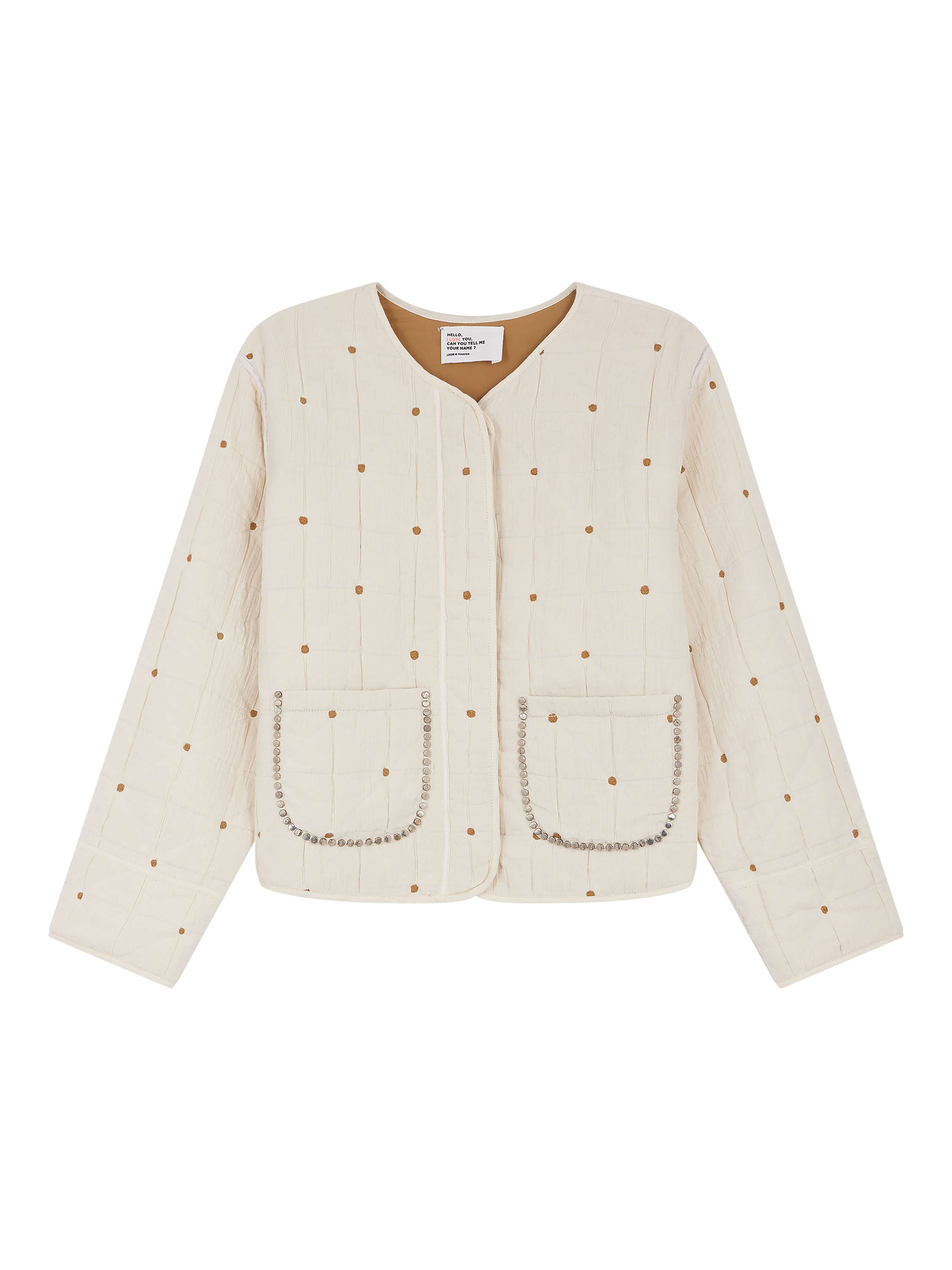 Product image 7 of 7, which shows Leon & Harper Vahala Quilted Jacket, Ecru, M