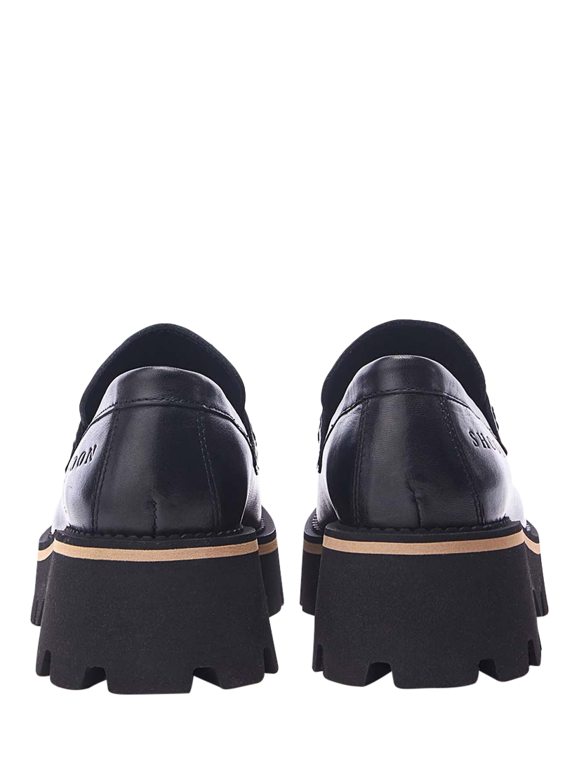 Product image 3 of 4, which shows Moda in Pelle Shoon Albury Leather Chunky Loafers, Black, 3