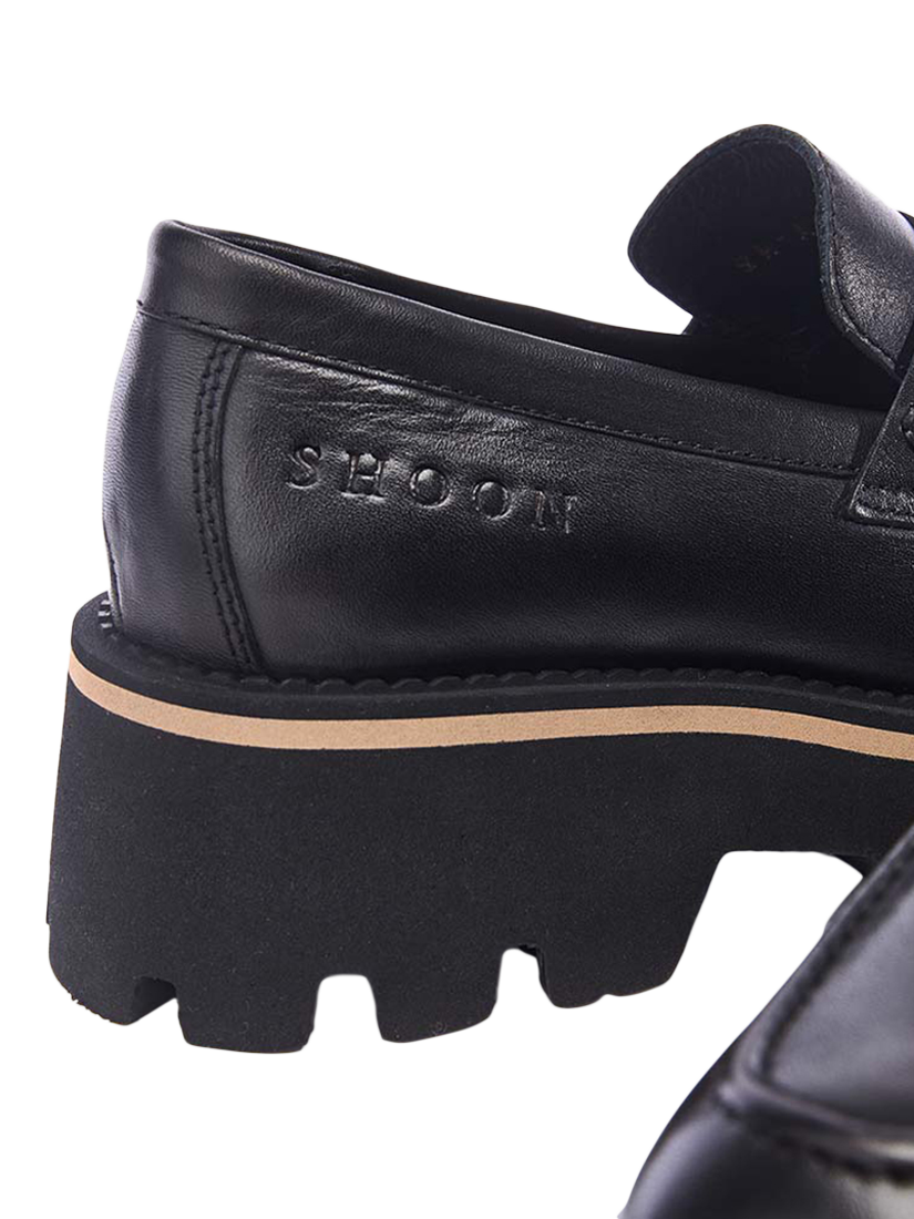 Product image 4 of 4, which shows Moda in Pelle Shoon Albury Leather Chunky Loafers, Black, 3