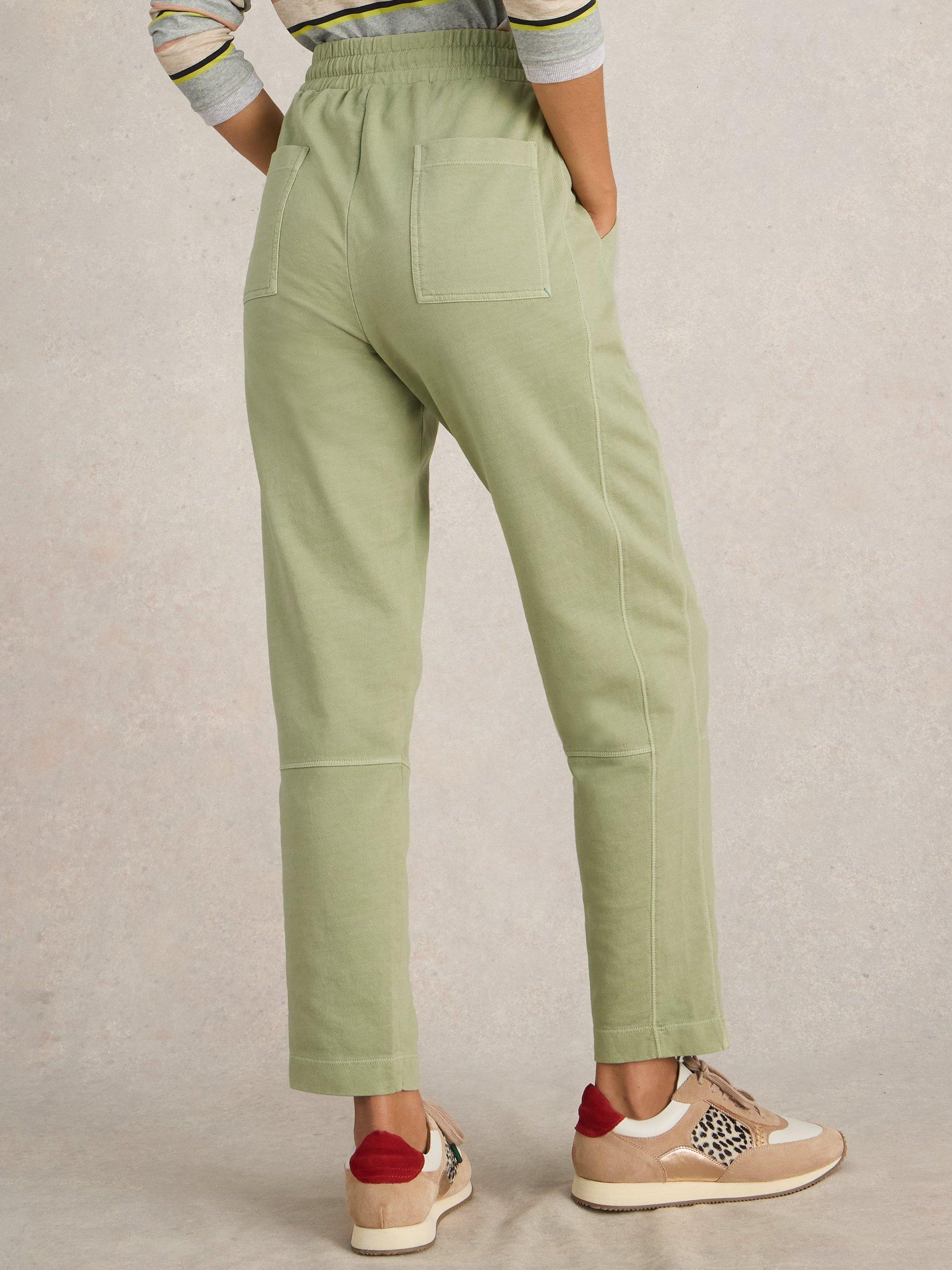 Product image 2 of 6, which shows White Stuff Jude Jersey Joggers, Light Green, 6S