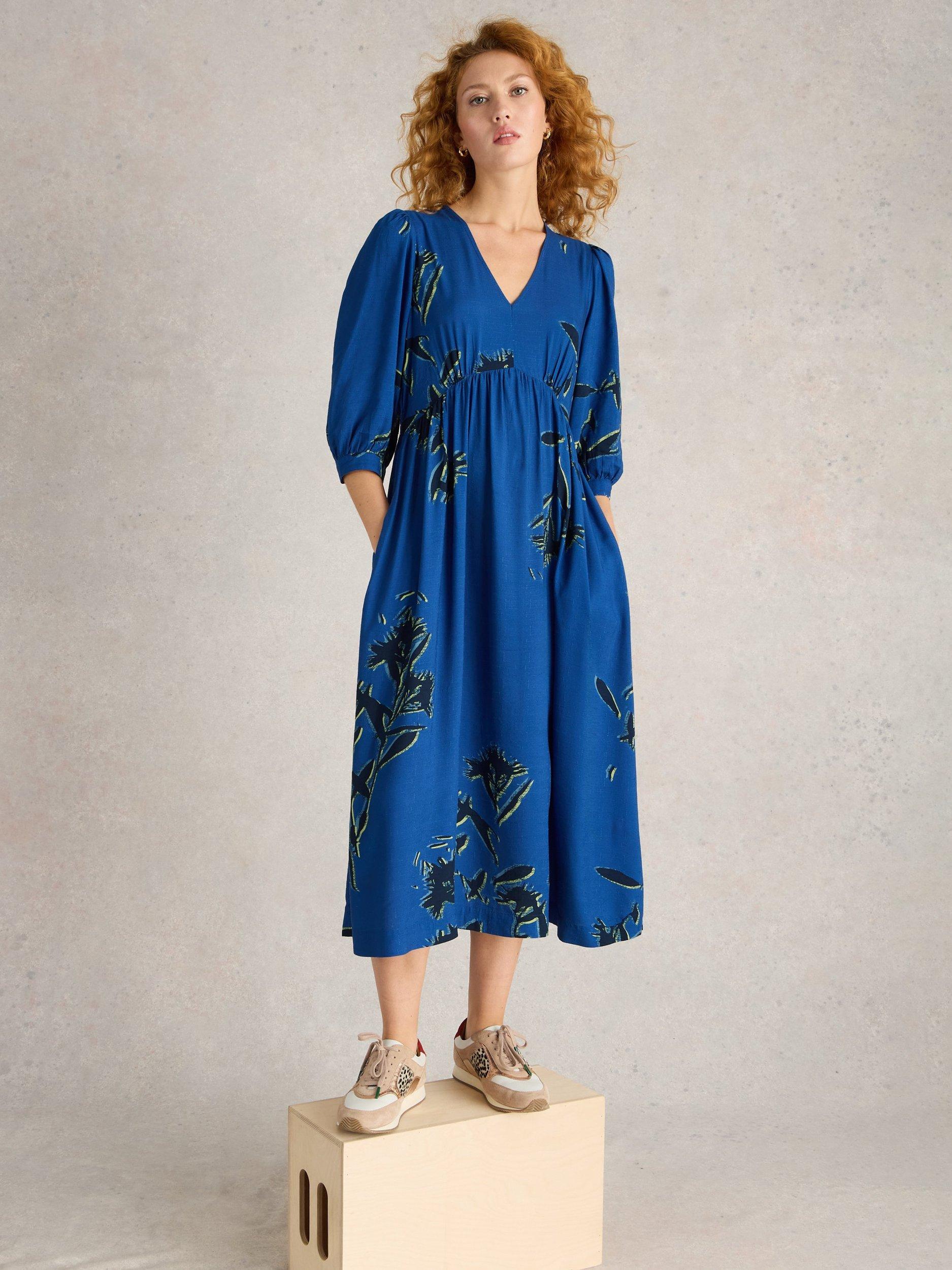 White Stuff Lucy Floral Dress, Blue/Multi