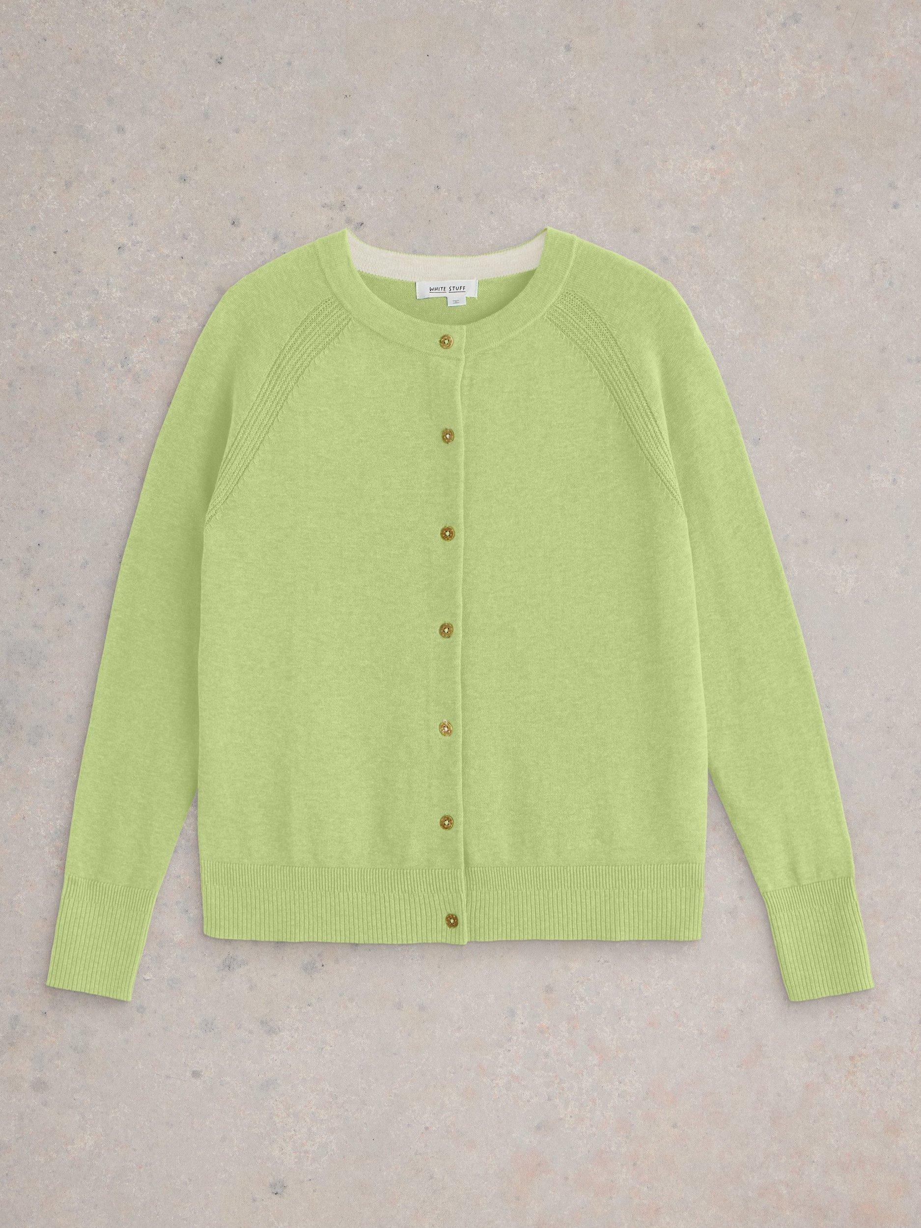 Product image 5 of 6, which shows White Stuff Lulu Pure Organic Cotton Cardigan, Bright Yellow, 6