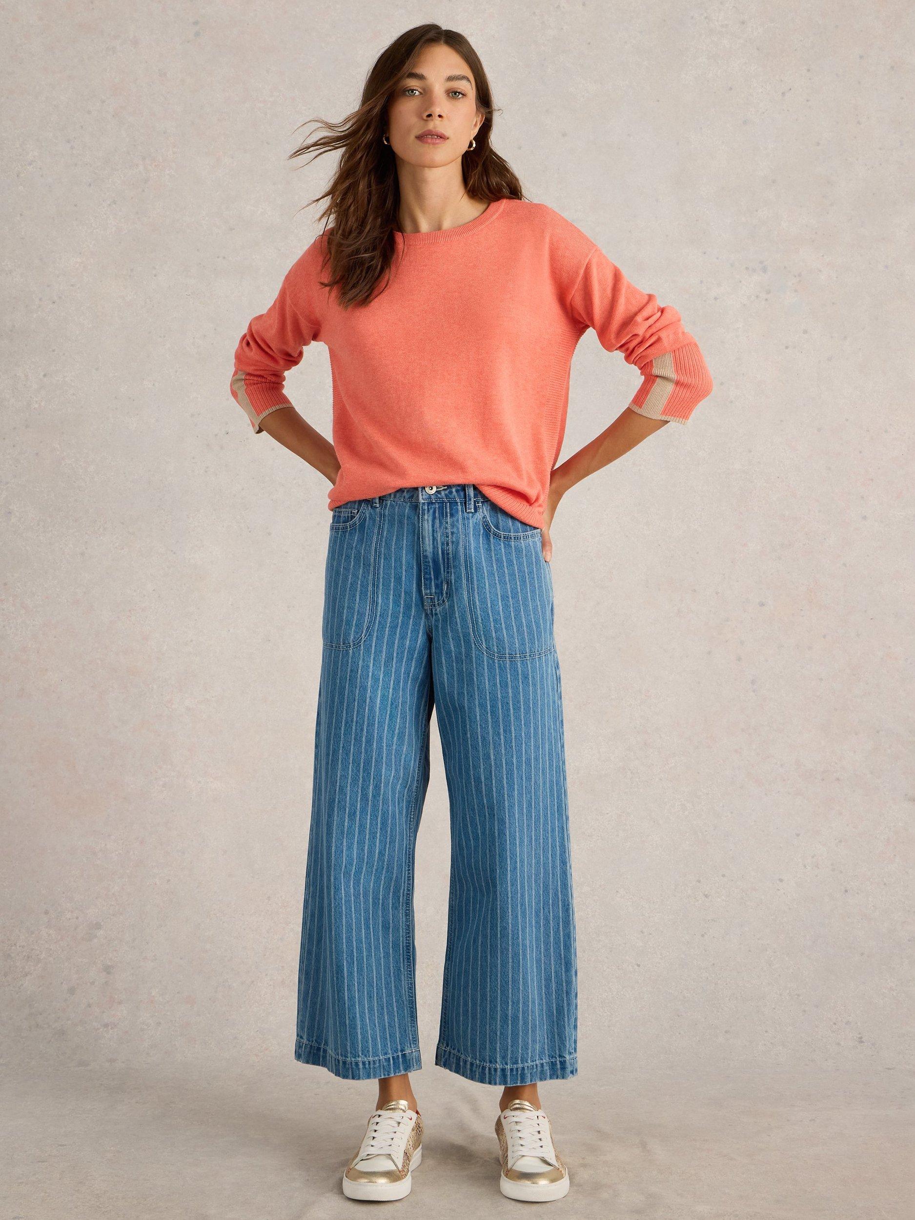 Product image 1 of 6, which shows White Stuff Olive Organic Cotton Rich Jumper, Mid Coral, 6