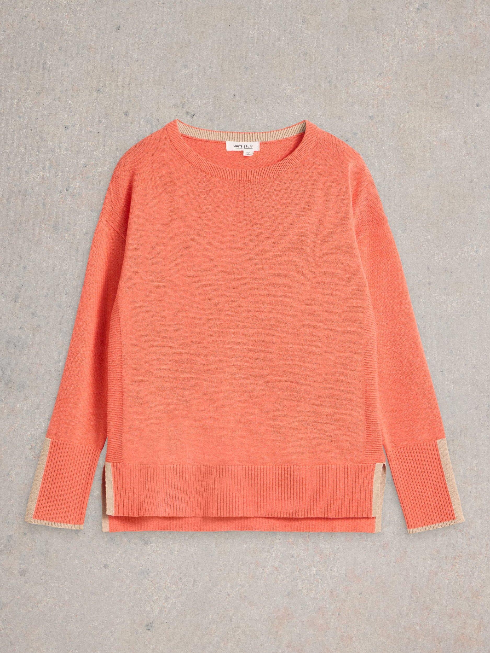 Product image 5 of 6, which shows White Stuff Olive Organic Cotton Rich Jumper, Mid Coral, 6