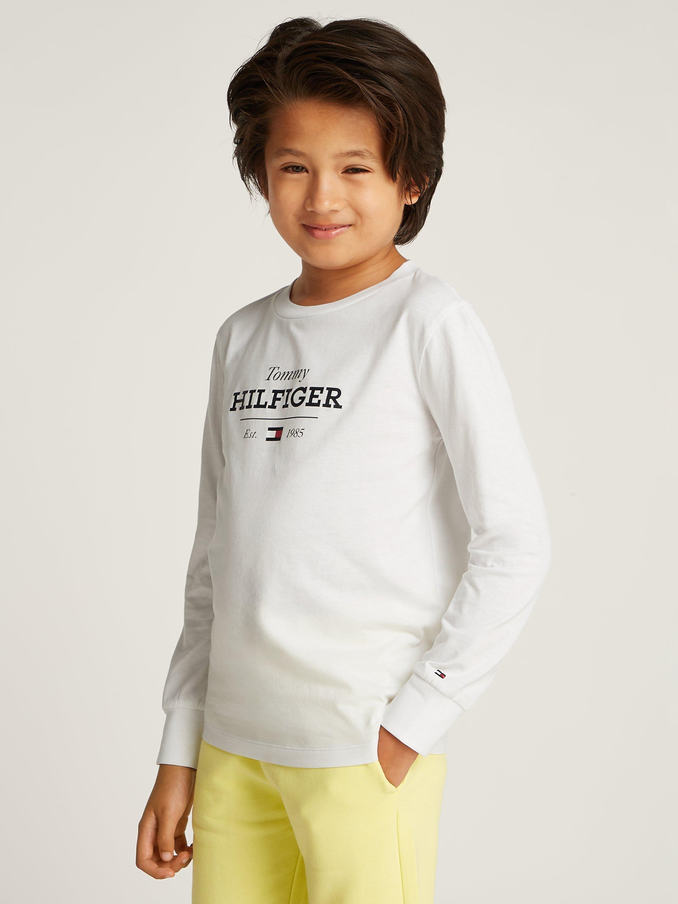 Tommy Hilfiger Kids' 1985 Logo Long Sleeve T-Shirt, White