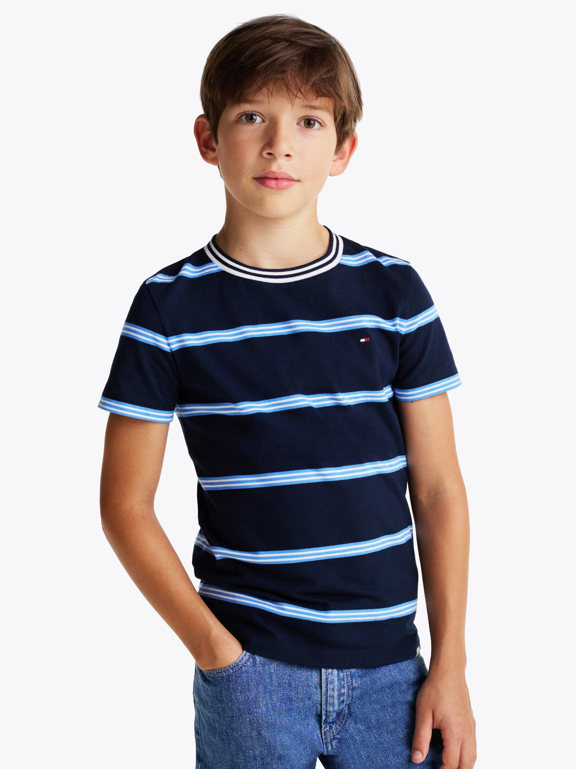 Tommy Hilfiger Kids' Stripe T-Shirt, Blue/Multi