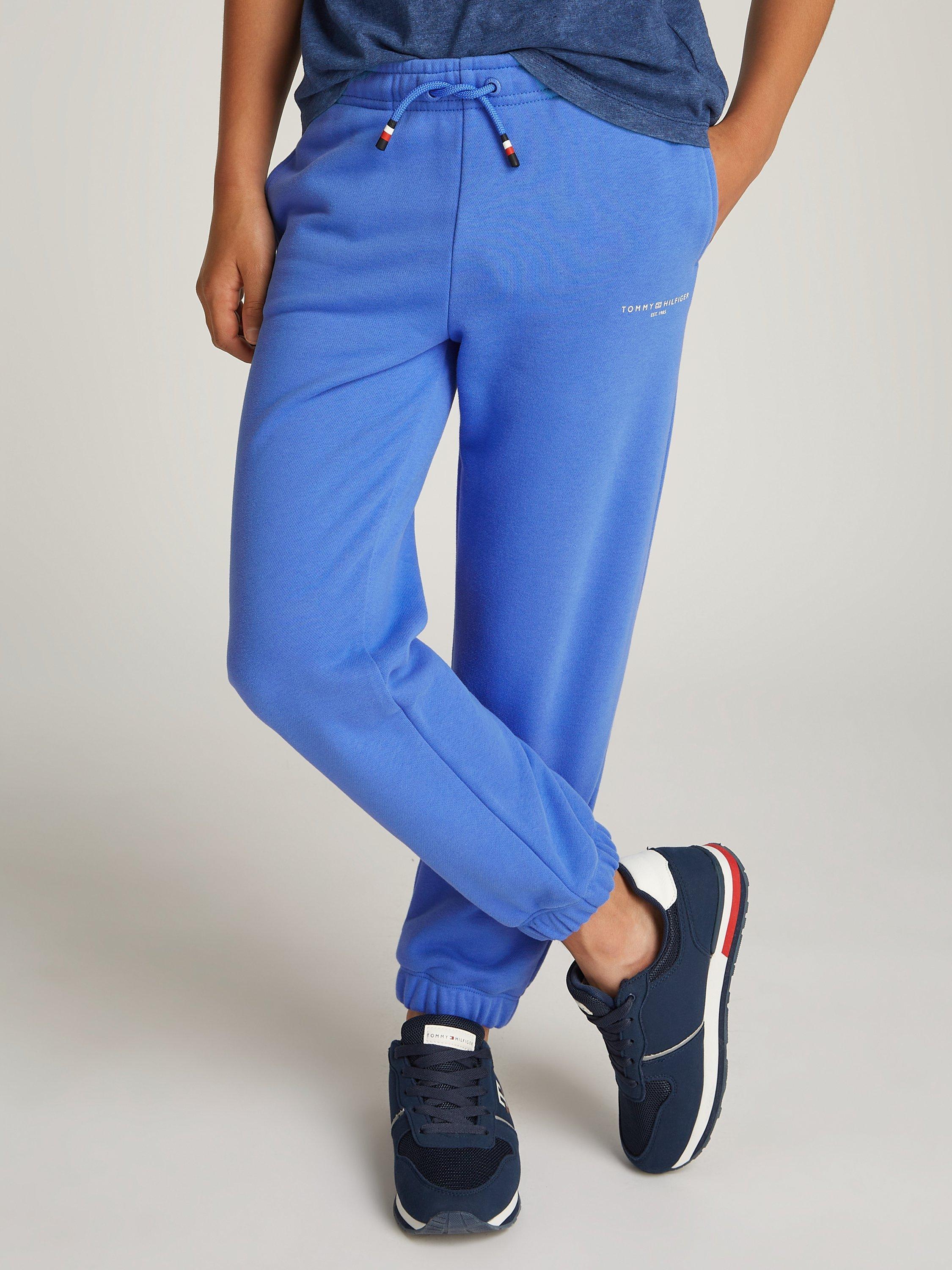 Product image 1 of 6, which shows Tommy Hilfiger Kids' Elasticated Waist Joggers, Blue Spell, 3 years