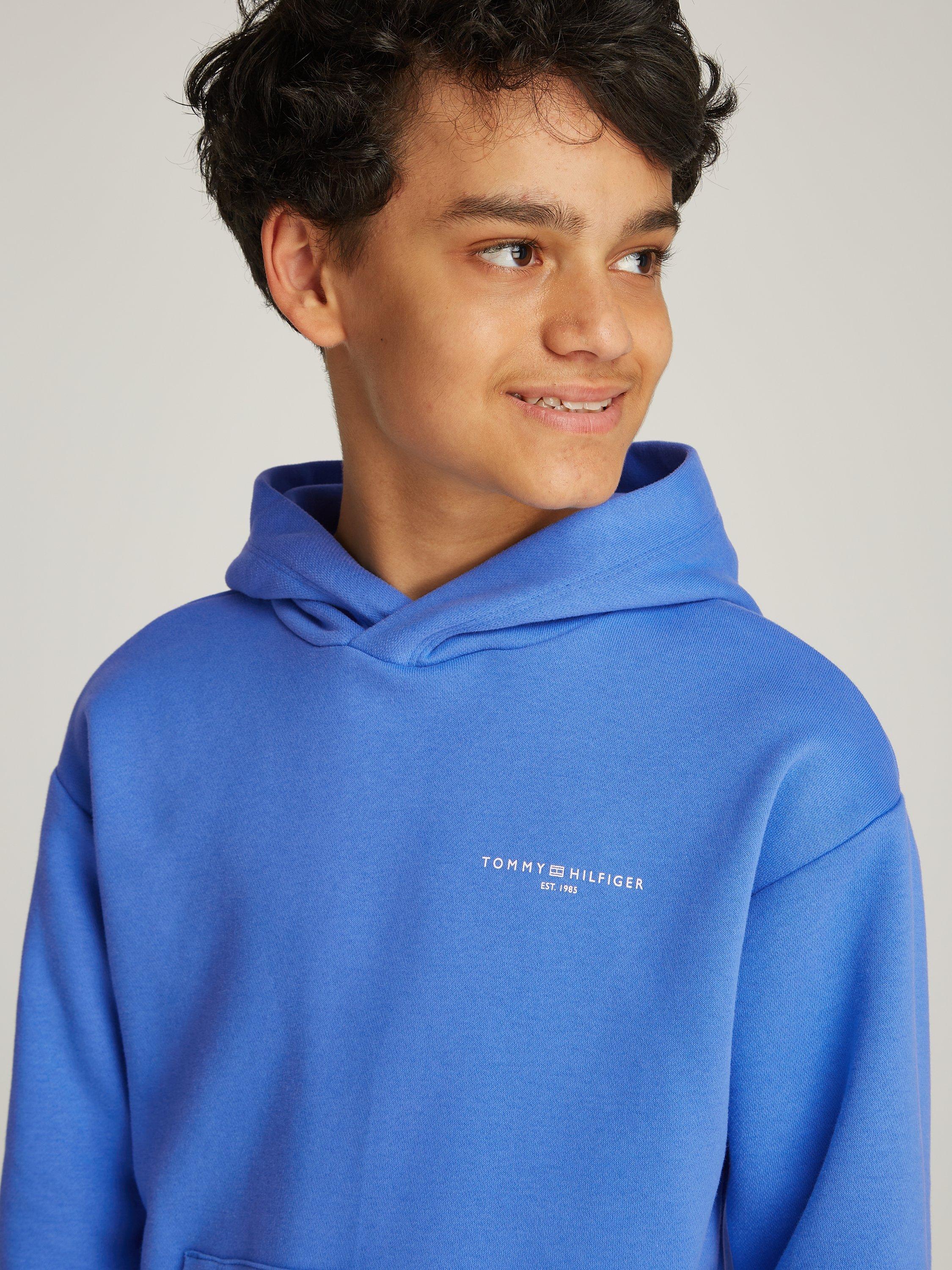 Product image 3 of 6, which shows Tommy Hilfiger Kids' Logo Hoodie, Blue Spell, 3 years