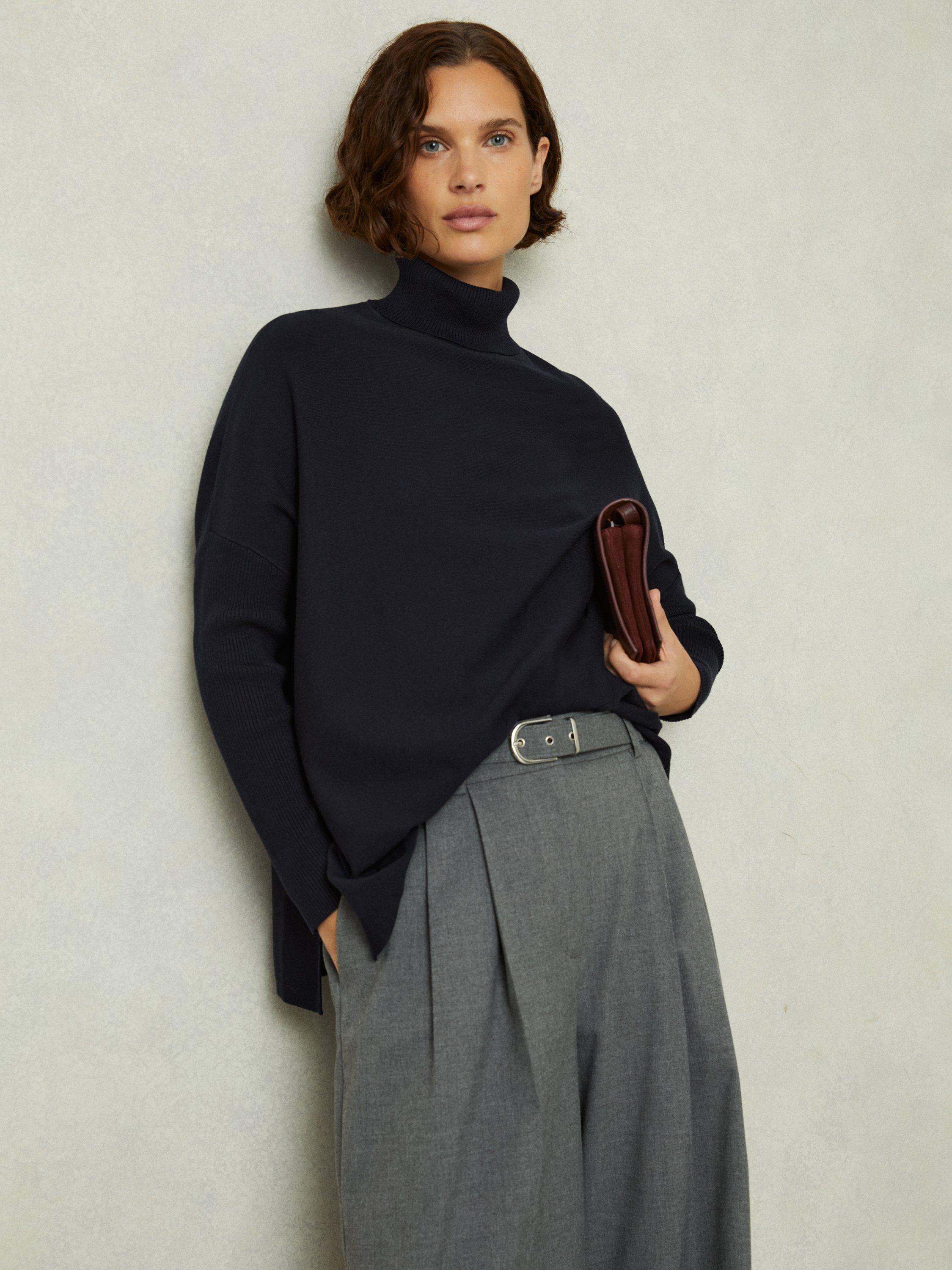 Reiss Sophia Roll Neck Jumper, Navy