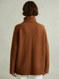 Reiss Eliza Wool Rich Roll Neck Jumper, Toffee