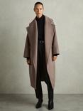 Reiss Bridget Wool Rich Blindseam Coat, Mink Neutral