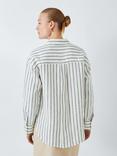 John Lewis Pure Linen Stripe Shirt, Off White