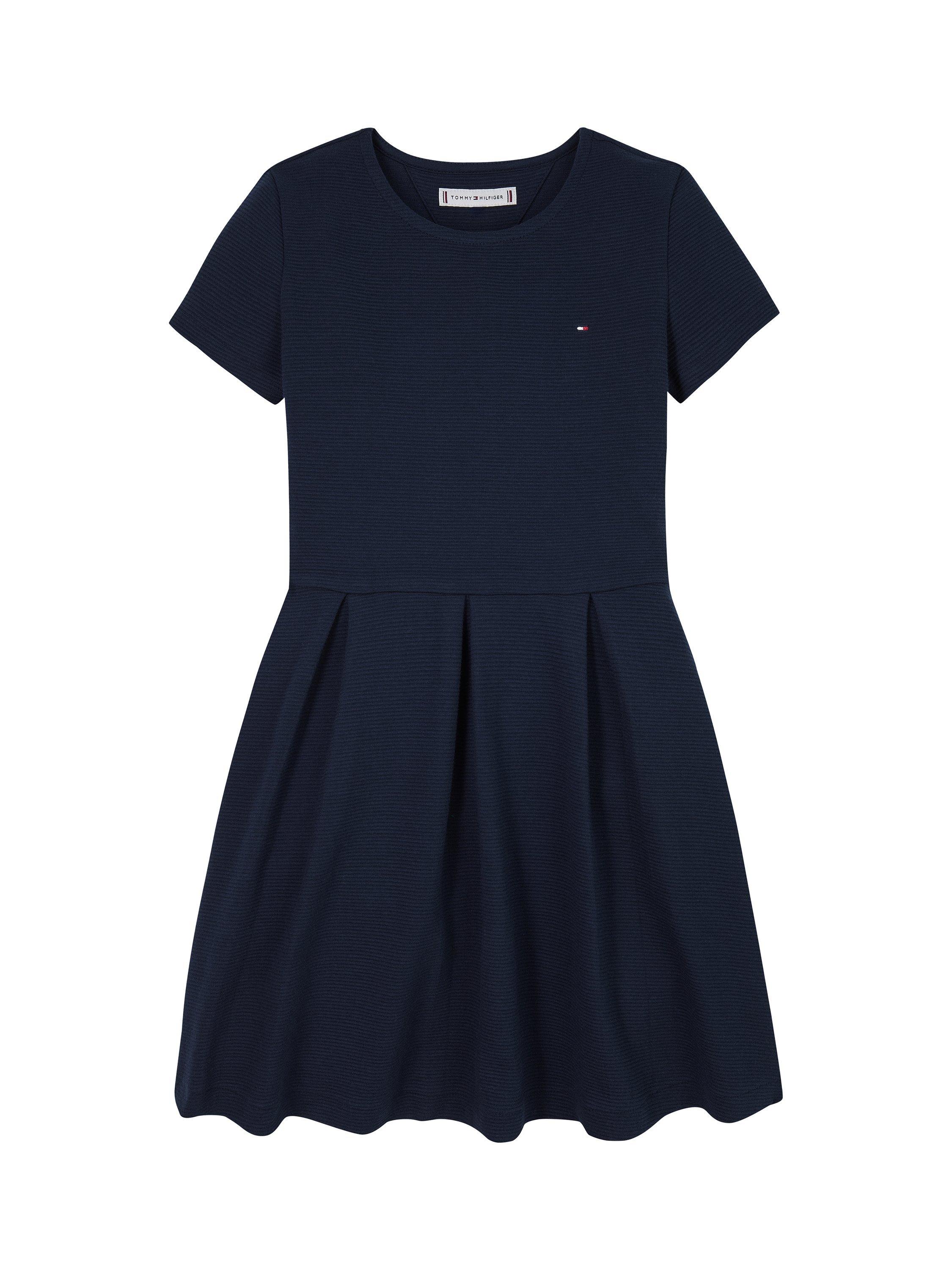 Product image 3 of 4, which shows Tommy Hilfiger Kids' Jersey Skater Dress, Dark Night Navy, 10 years