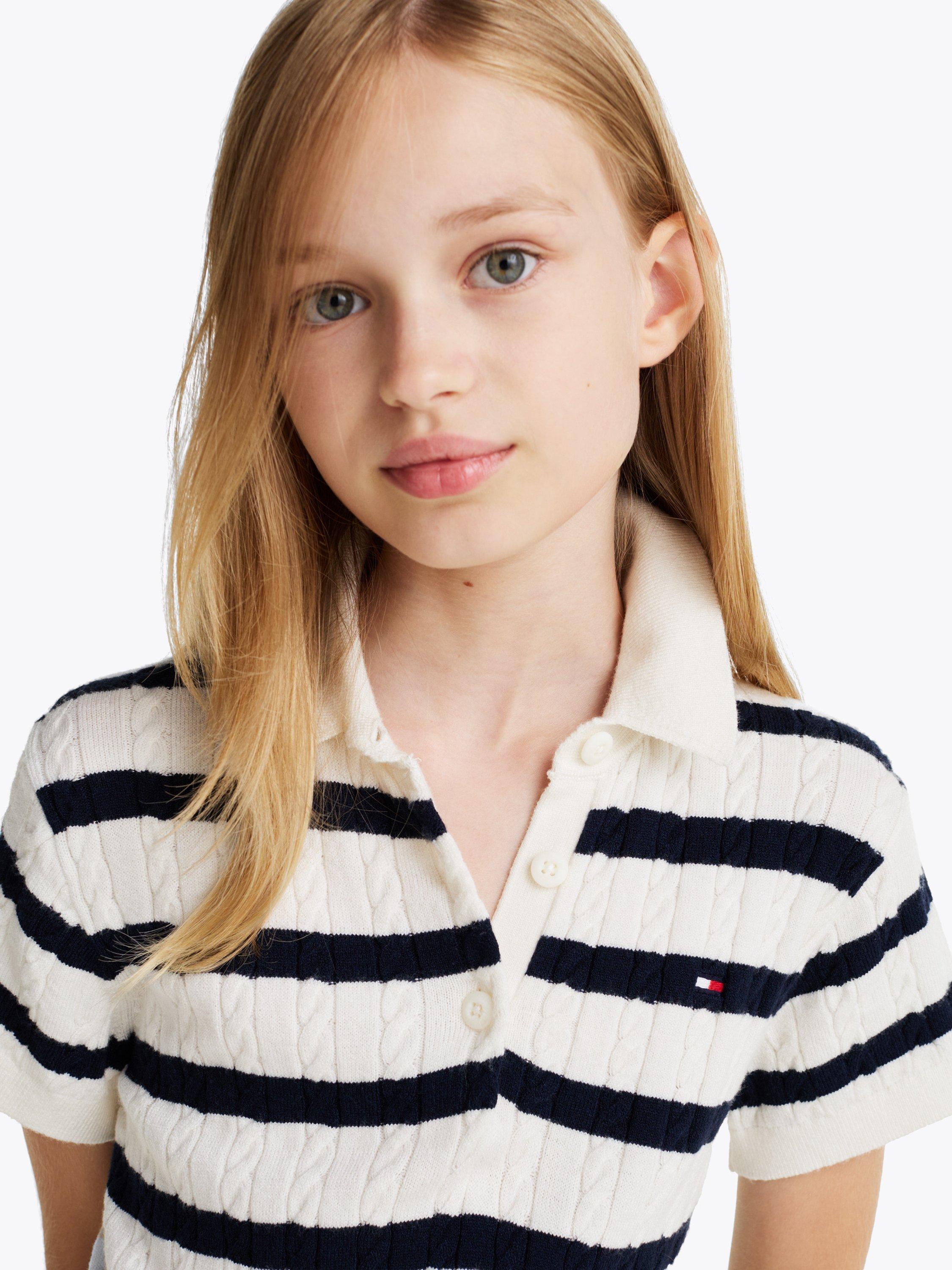 Product image 3 of 6, which shows Tommy Hilfiger Kids' Stripe Jumper Dress, Multi, 10 years