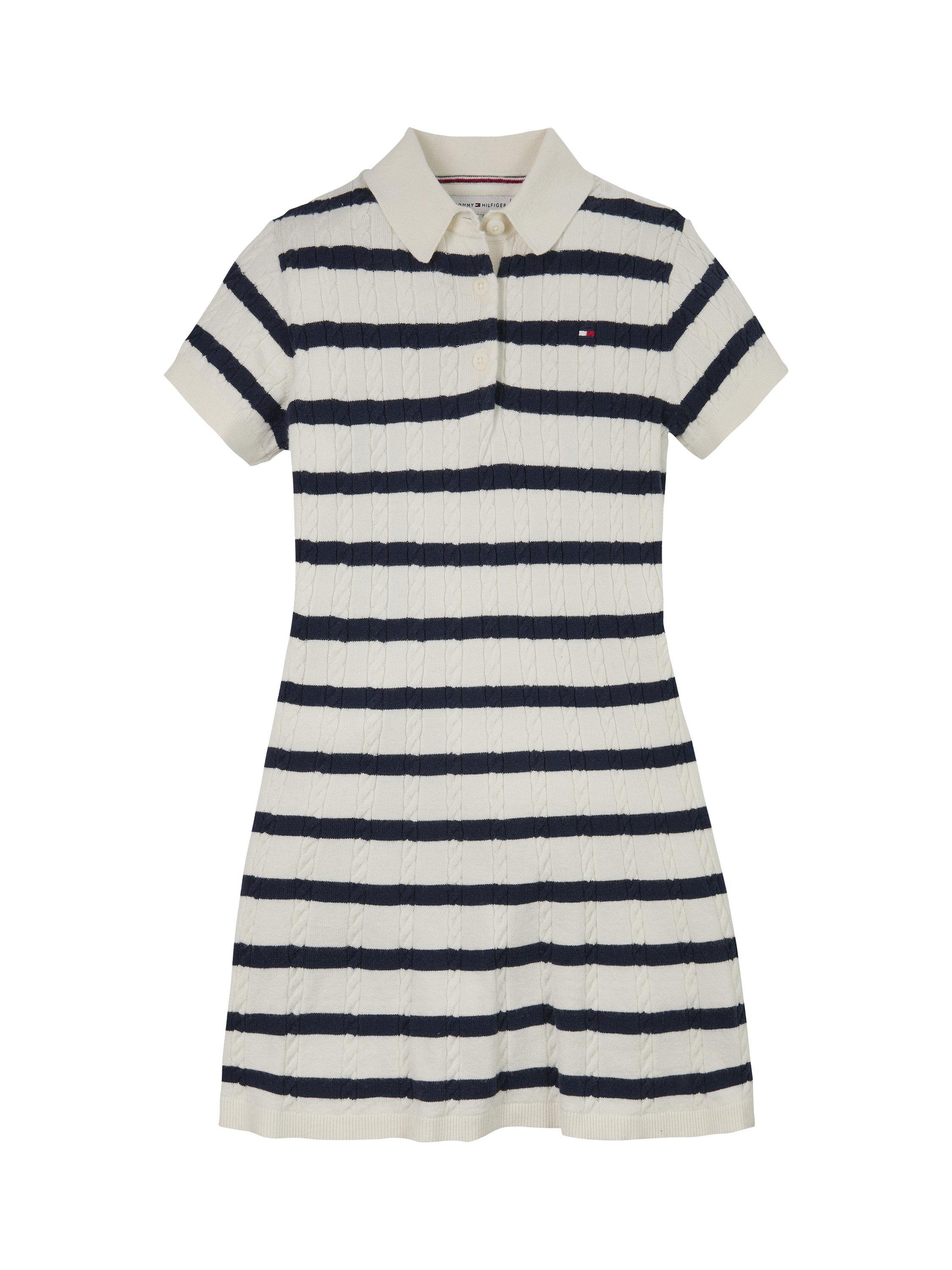 Product image 5 of 6, which shows Tommy Hilfiger Kids' Stripe Jumper Dress, Multi, 10 years