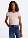 Tommy Hilfiger Kids' Short Sleeve Knit Top, Pink/Multi